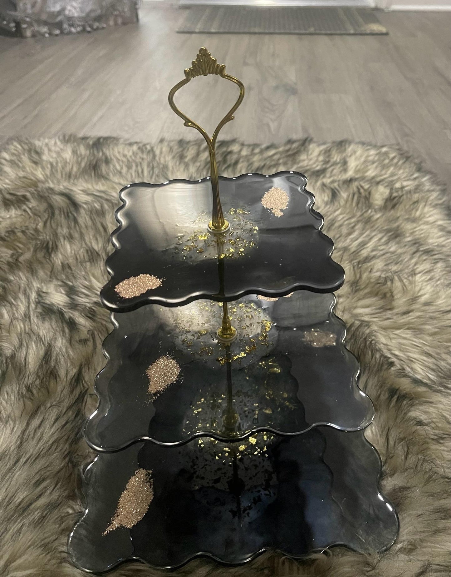 3 Tier Cake Stand Black