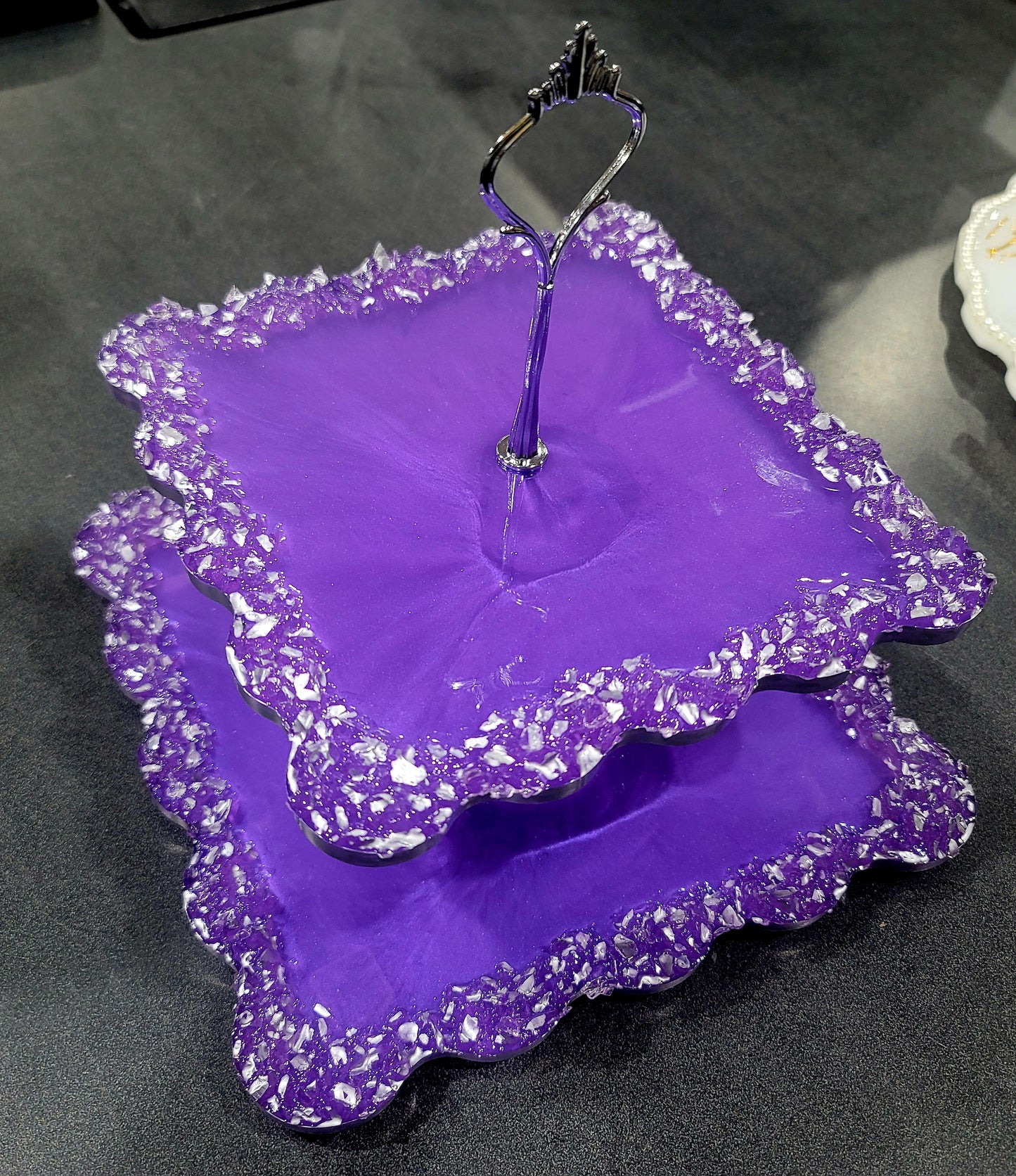 2 Tier Cake Stand Purple