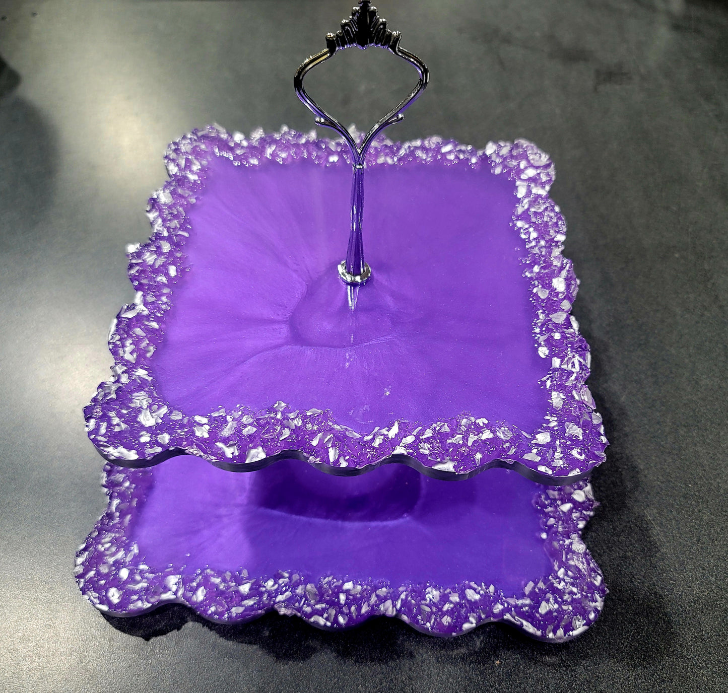 2 Tier Cake Stand Purple